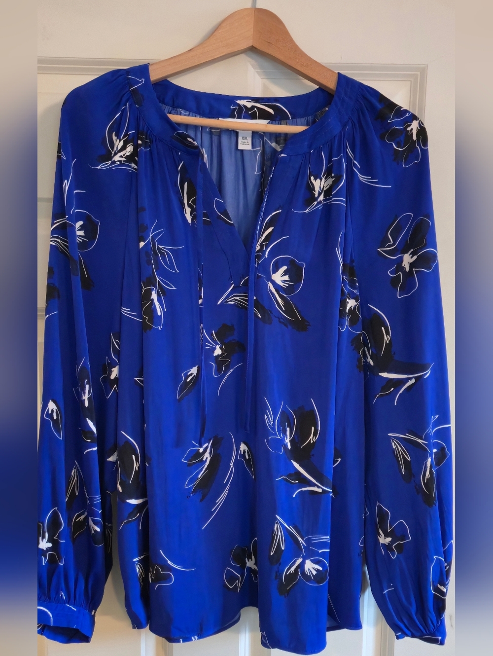 Nine West Royal Blue Floral Print Blouse